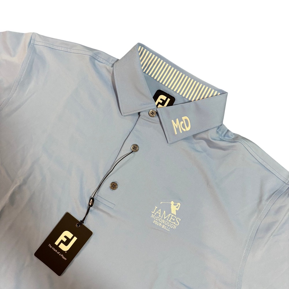 FootJoy Mens ProDry Solid Lisle Golf Polo Shirt Light Blue XL‎ 32963 Tournament